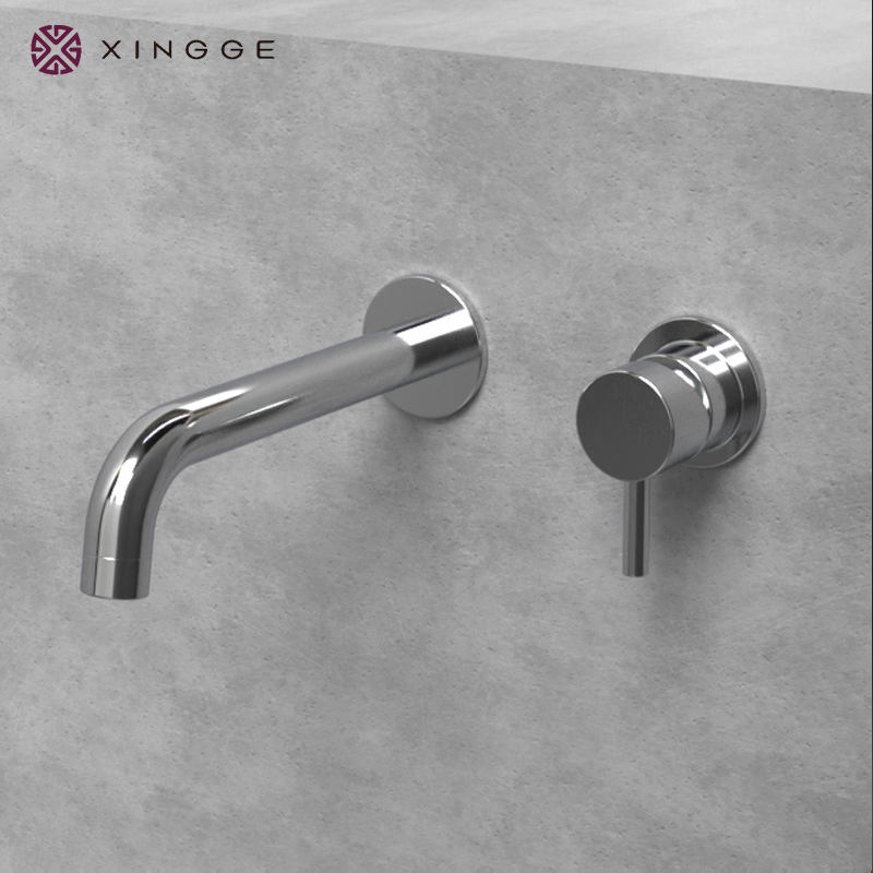 Factory Price Cold Water Mixer Brass Wall Mounted Bathroom Wash Basin Concealed Chorme Basin Faucet