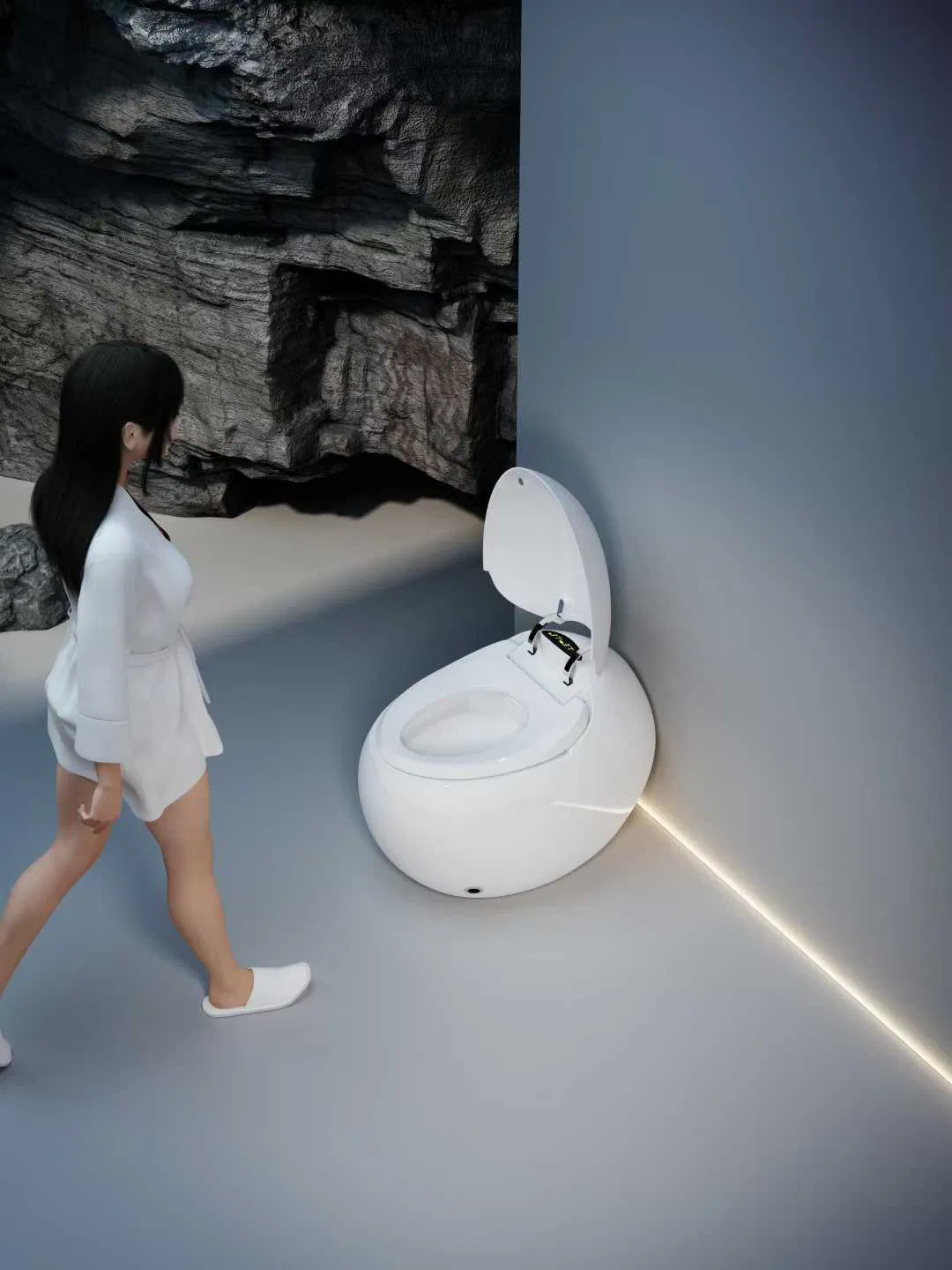 New Design Styles Roung Penny Egg Design Styles Floor Standing Smart Ceramic Toilets