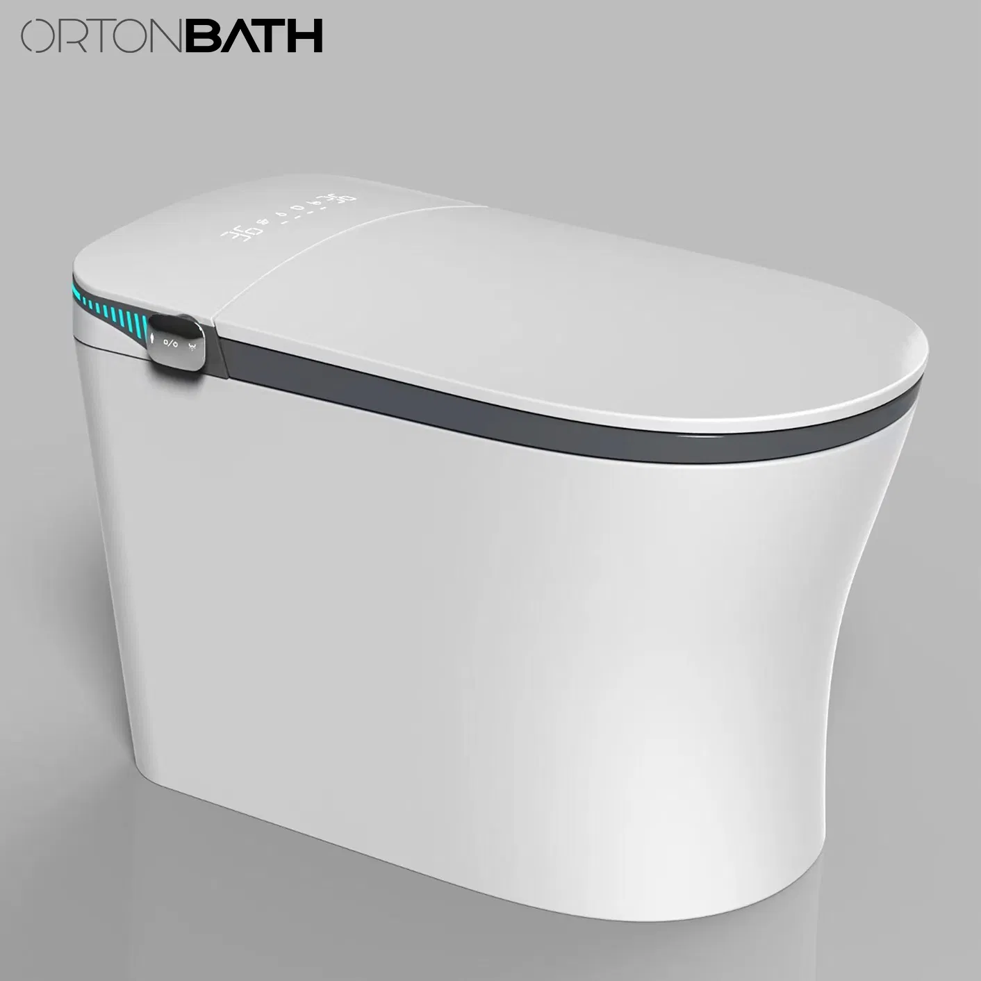 Ortonbaths Smart Touchless One Piece Toilet with Auto Dual Flush UV LED Sterilization Heated Seat Warm Water and Dry Lighting Intelligent Automatic Toilet