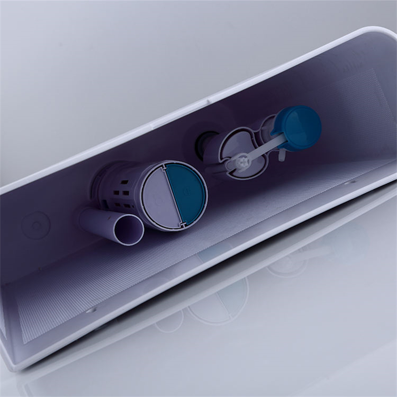 Modern Silver Gravity Flushing Water Saving Squatting Toilet Cistern with Dual-Flush and Wrench Type Opening Mode - Wall-Mounted Upper Plastic Flush Tank