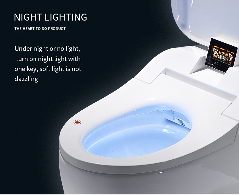 Tankless White Bathroom Smart Toilet with Heated Bidet Voice Control Female Washing for Modern Condo Living