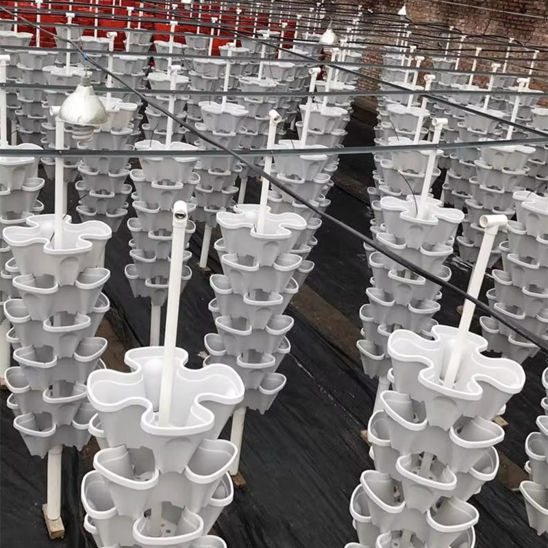 Hot Selling Modern Durable Plastic Vertical Garden Planter Flower Pots 3 Petal PP Design for Greenhouse Cultivation Hydroponic