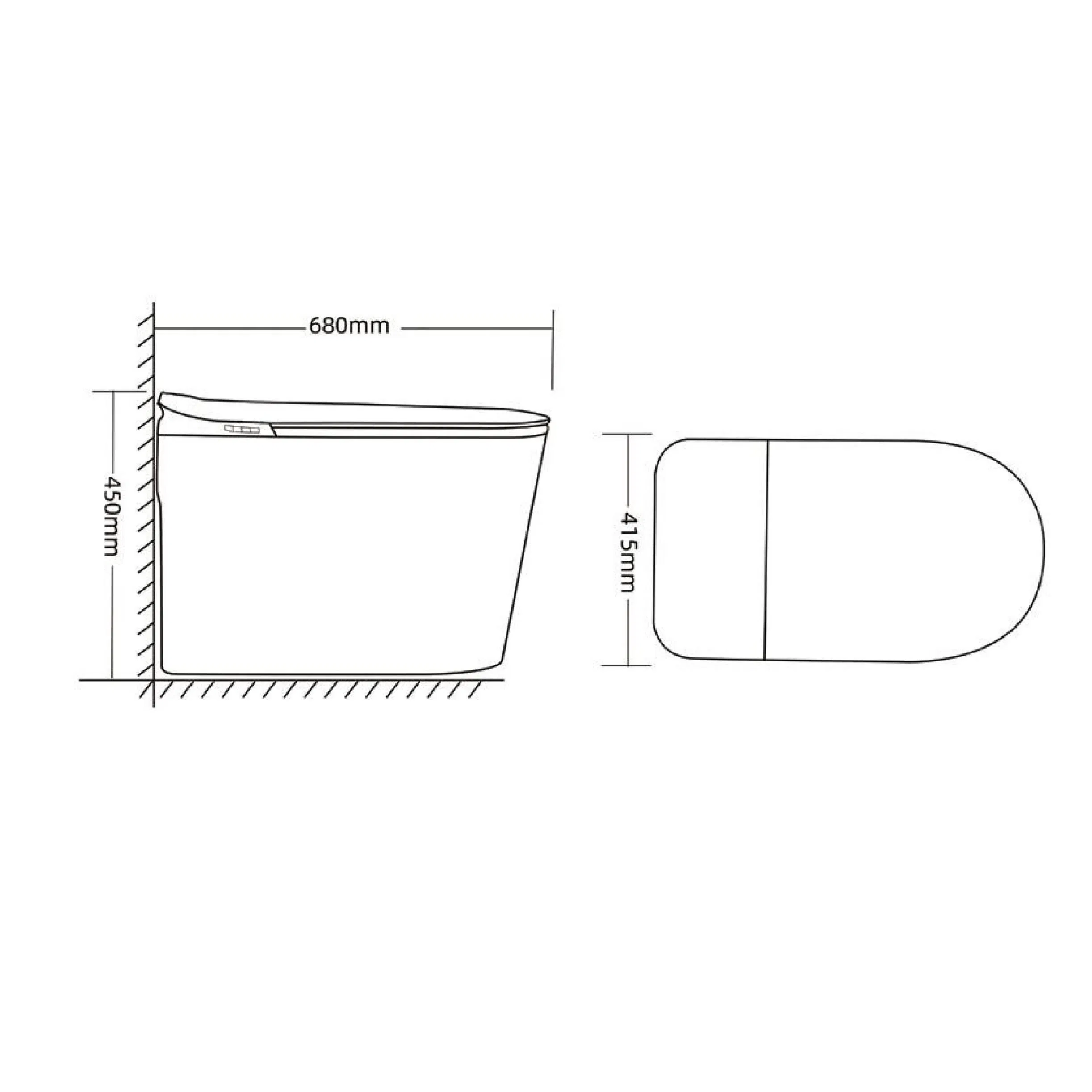 Hotel Smart Bidet Toilet, Floor Mounted Elongated Auto Flush Foot Sensor Concealed Water Tank Intelligent Smart Toilet