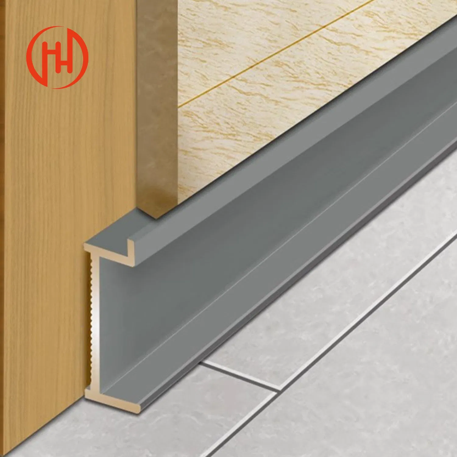 Flexible Metal LED Skirting Board Flush Flooring Tils Floor Ceramic Aluminium Skirt Plate with LED