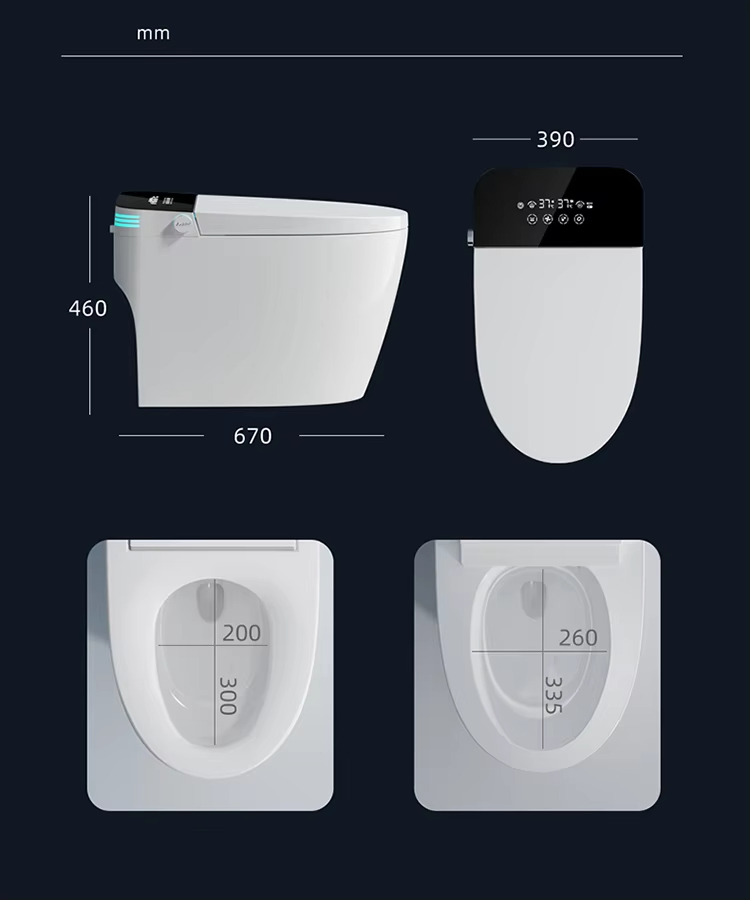 Hot Sale Automatic Bathroom Closestool Floor Mounted Intelligent Smart Electric Toilets Bowl Auto Flush Foot Sensor Smart Toilet