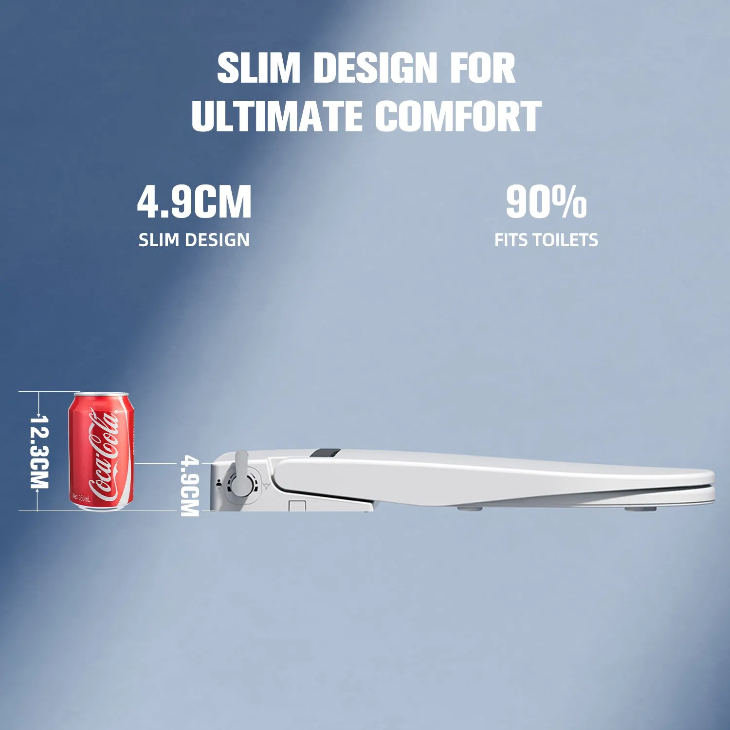 Non-Electric Bidet Toilet Seat Slim Design Dual Nozzle Bidet Adjustable Water Pressures Elongated Smart Toilet Cover