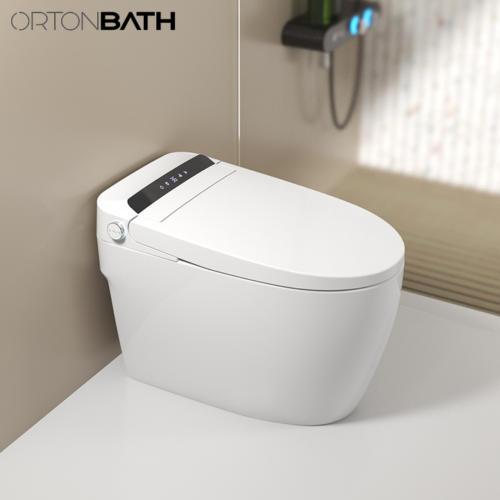 Ortonbaths Modern Toilet Auto Flush Remote Control Toilet Inodoro De Taza Bidet Combo with Bidet P Trap Intelligent Warm Seat Smart Toilet