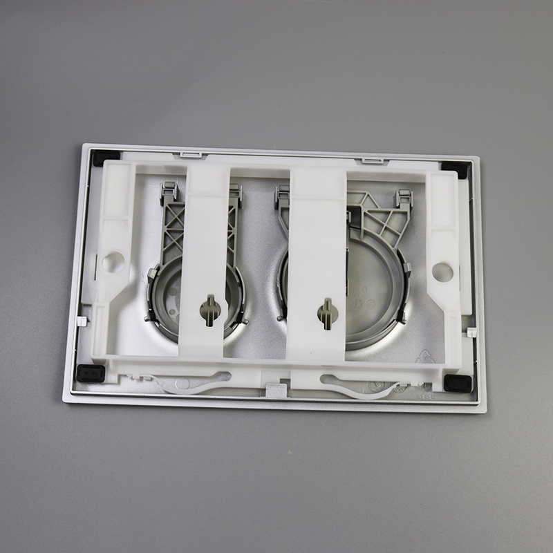 ABS Flush Button Plate Silver Dual Button Panel