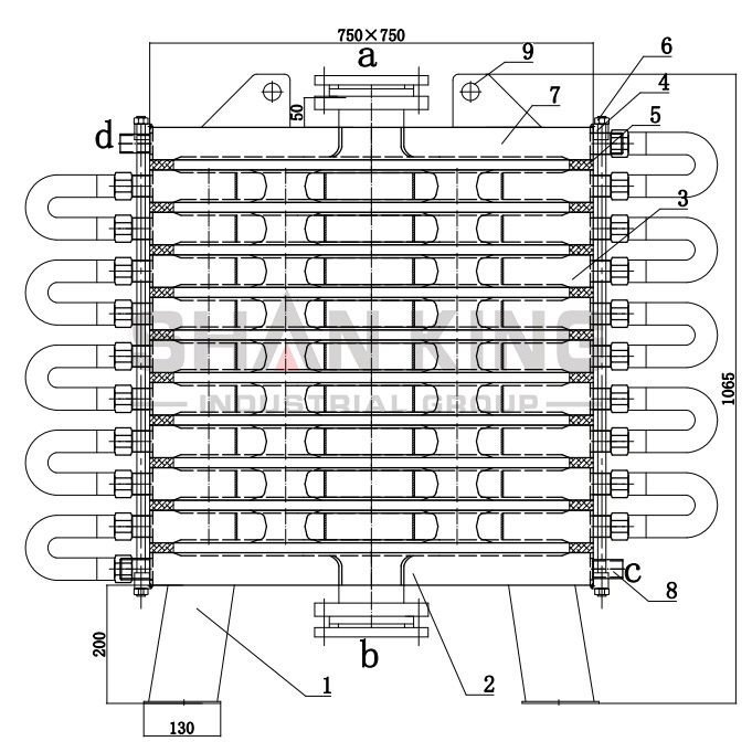3000L Enameled Reactor Square 10 Square Cooling Plate Condenser