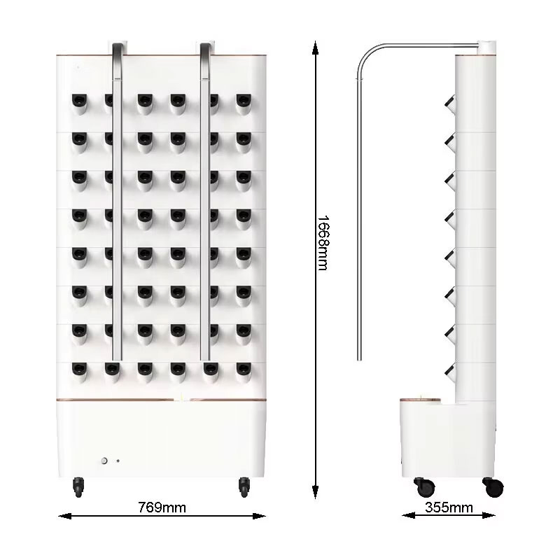 45 Holes Hydroponic Garden Wall Planting System Vertical Grow Tower for Lettuce