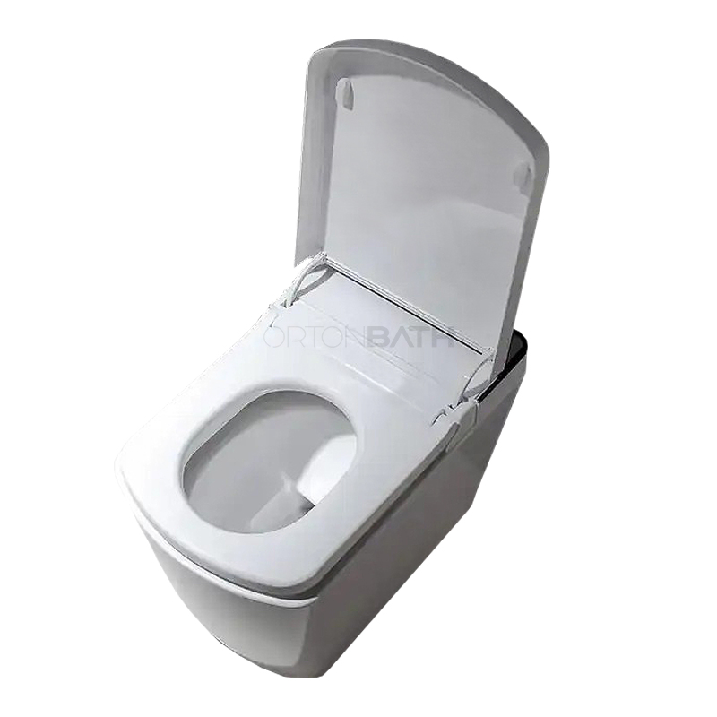 Ortonbaths Inodoro Inteligente Modern Toilet Bidet Combo with Bidet Foot Sensing Auto Flush Remote Control Warm Water Rectangular Smart Toilet