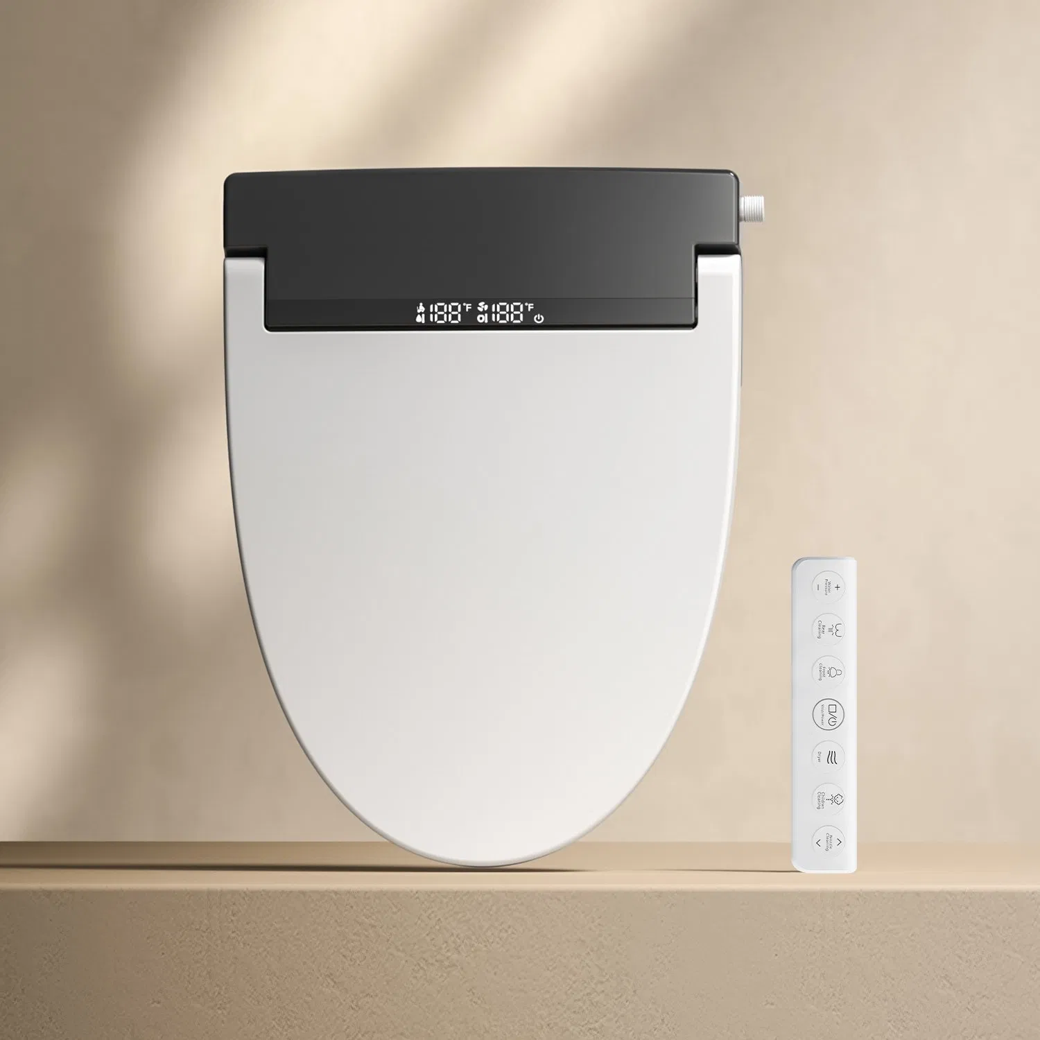 V Shape Smart Toilet Lid Auto Spray Heated Electric Bidet Cover with Remote Ultra Slim Smart Toilet Seat