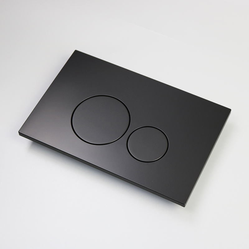 Black Toilet trigger plate with Round Dual Flush Button