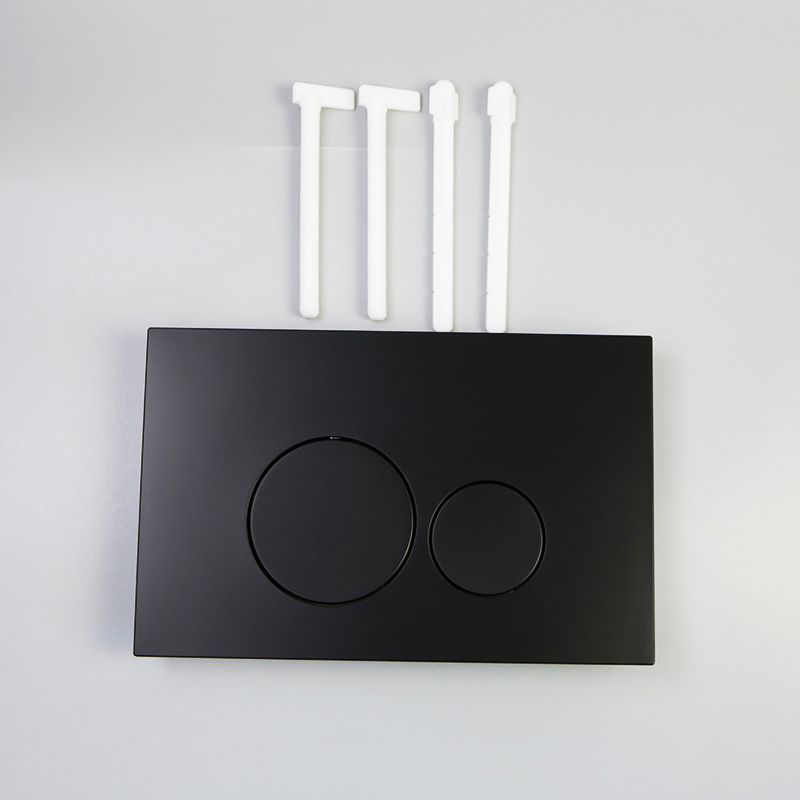 Black Toilet trigger plate with Round Dual Flush Button