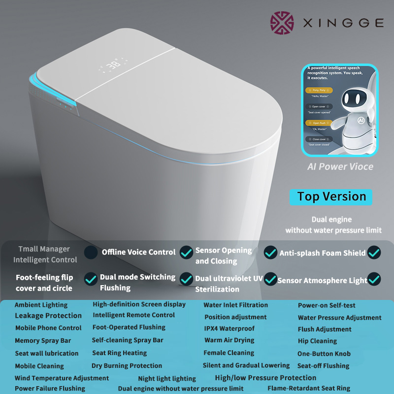 Luxury Smart Elongated One-Piece Toilet for Modern Bathrooms