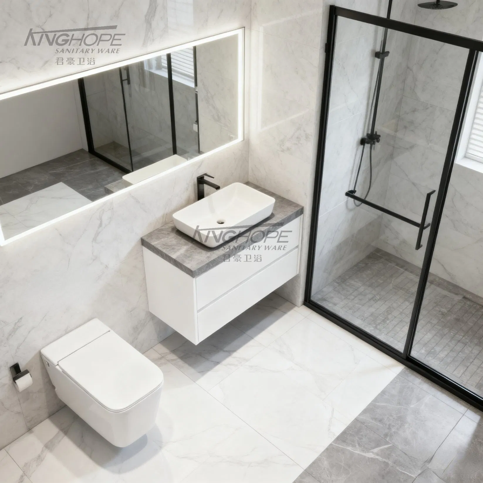 Luxury Sanitary Ware Ceramic Smart Wall-Hung Wc Sanitary Toilet for Hotel with Pulse Flushing