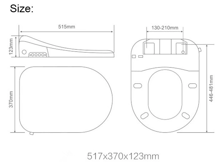 Urea Cover U Shape Electric Heated Smart Toilet Bidet Seat