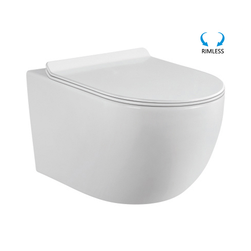 Water saving frameless wall toilet