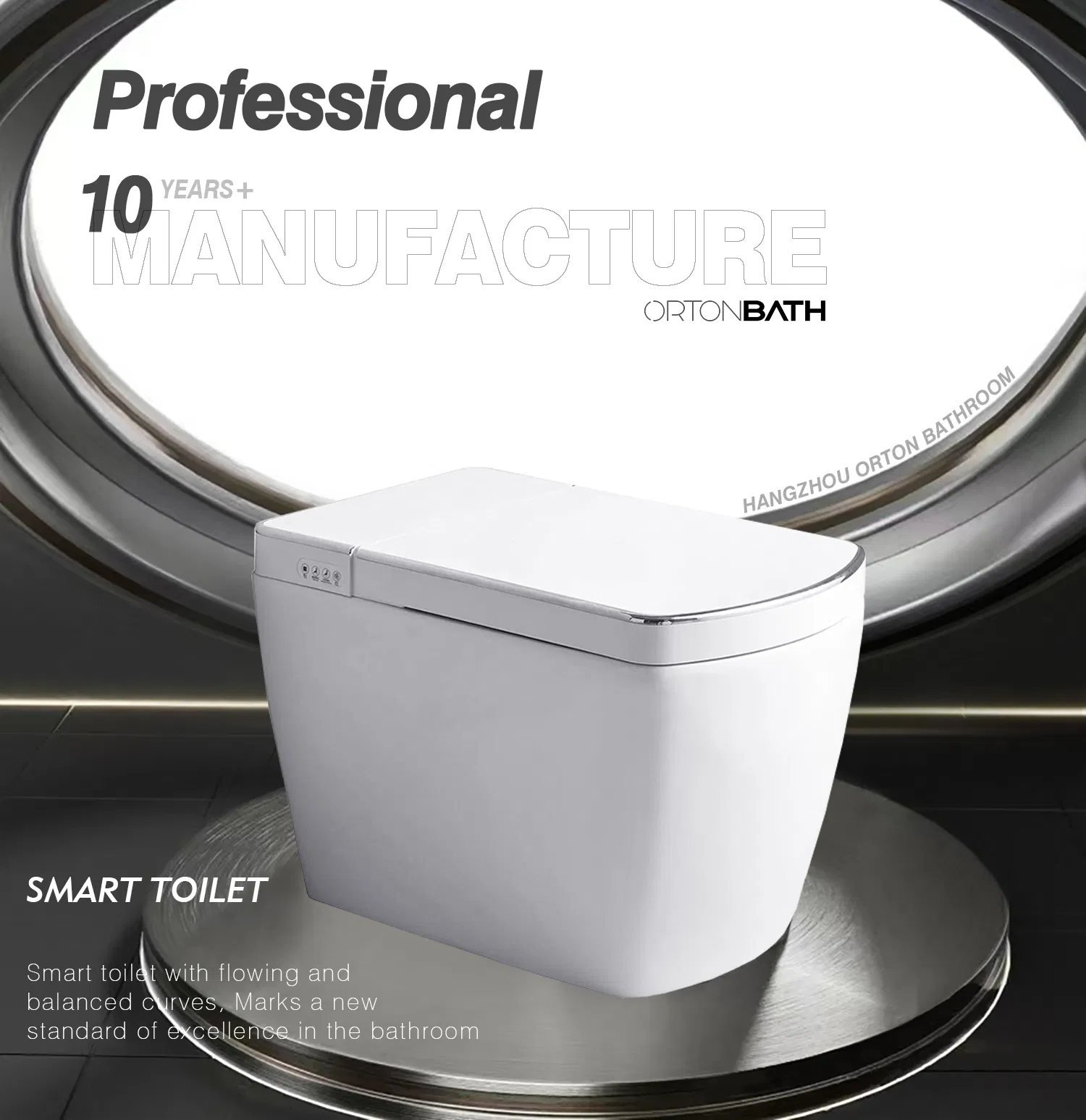 Ortonbaths Inodoro Inteligente Modern Toilet Bidet Combo with Bidet Foot Sensing Auto Flush Remote Control Warm Water Rectangular Smart Toilet