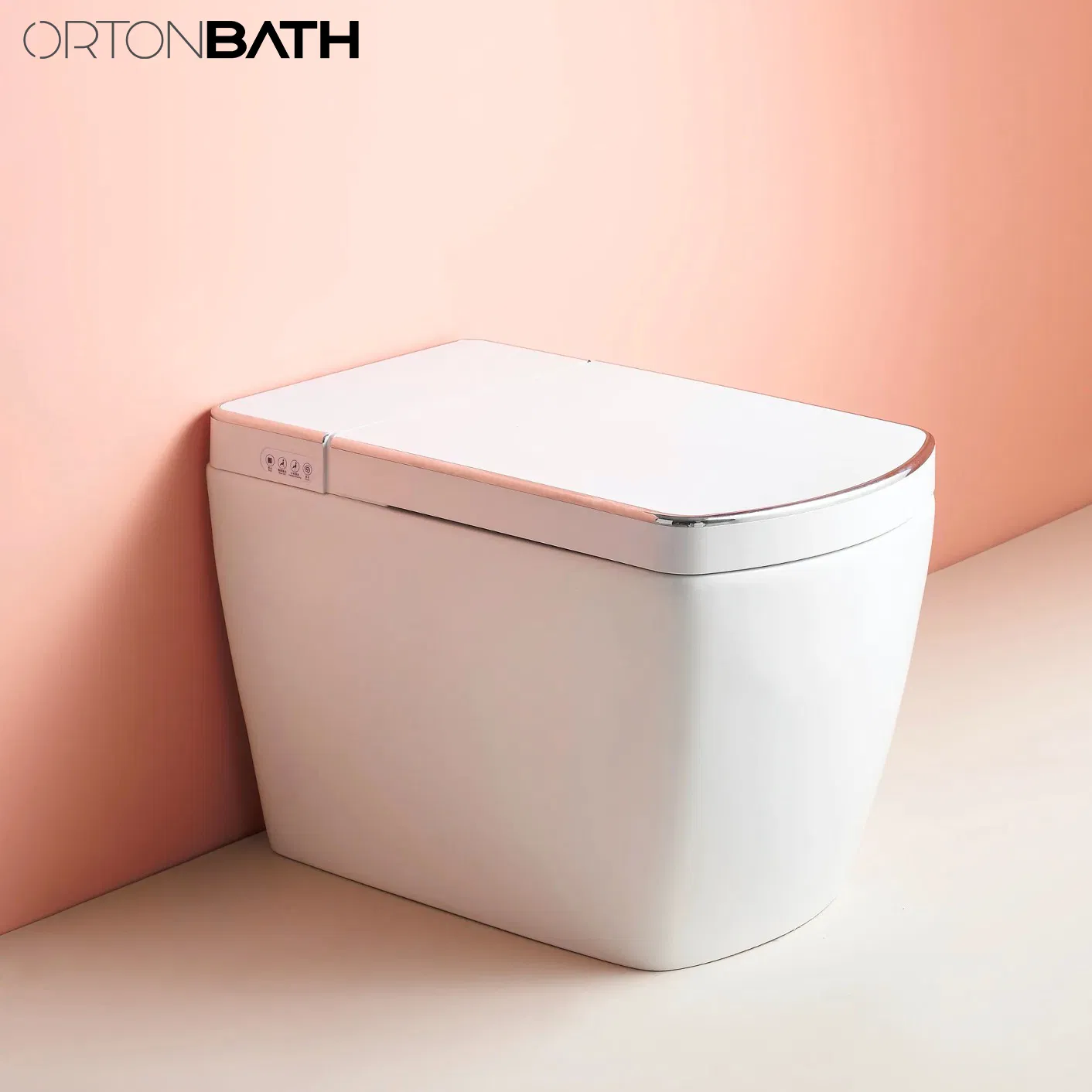 Ortonbaths White Luxury, Elongated One Piece Advanced Bidet, Smart Toilet Seat with Temperature Controlled Wash Functions