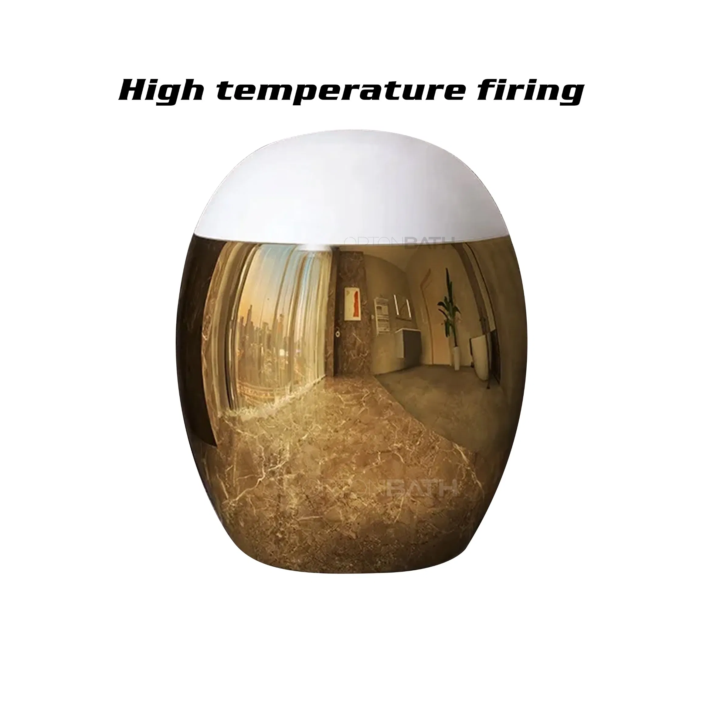 Ortonbath Electroplating Gold Luxury Design Ceramic Gold Toilet Set Bathroom Two Pieces Sanitary Ware Gold Color Smart Toilet