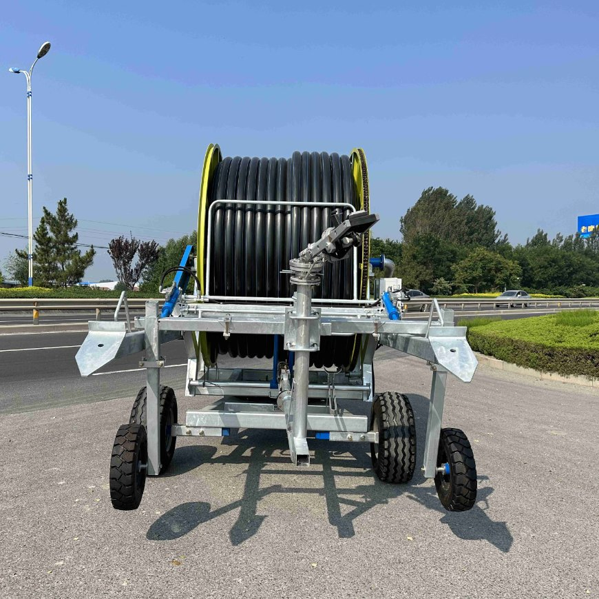 High-Performance Agricultural Traveling Rain Gun Farm Hose Reel Sprinkler Automatic Irrigation Machine Pressure Pipe or Pump Irrigator System