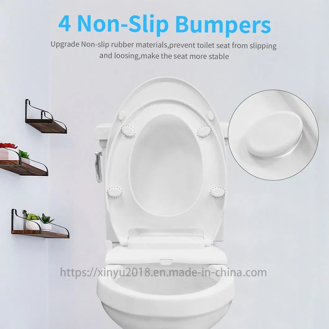 Elongated Non-Electric Slow-Close Easy-Installed Dual-Nozzles with Retractable Bidet Toilet Seat
