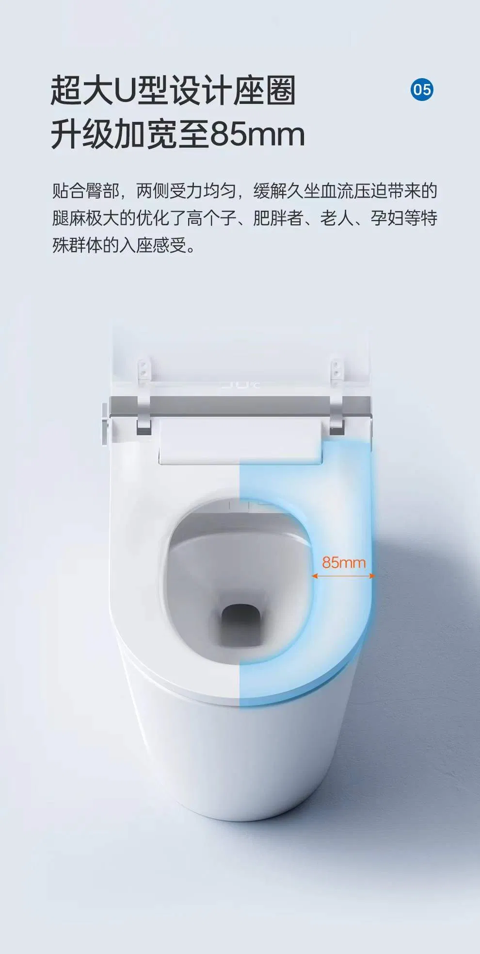 North American Design Styles Luxury Elongated Aromatherapy System Floor Standing Ceramic Glazed Smart Toilets Include Coverseats