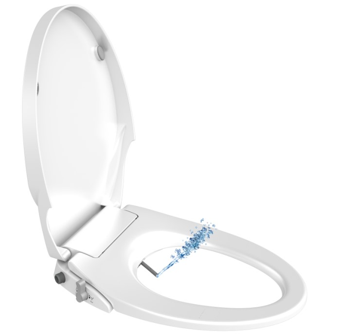 Dual Nozzle Self-Cleaning Bidet Toilet Seat Attachment Hot Cold Water Spray Non-Electric Mechanical Bidet Rear Female Washing