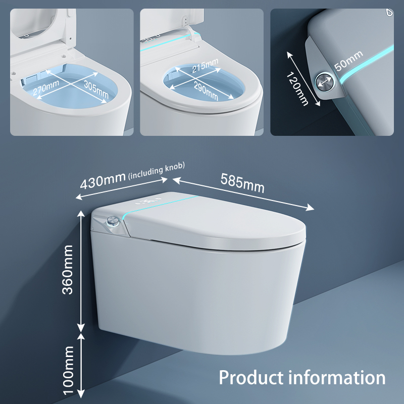 2015 Bathroom Sanitary Ware Ceramics Auto Water Closet Wall Hung Smart Toilet