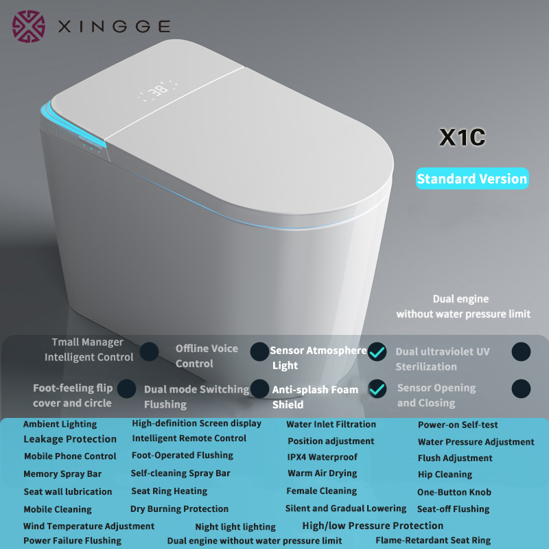 Luxury Smart Elongated One-Piece Toilet for Modern Bathrooms