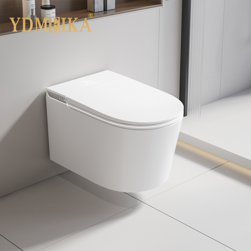 New Product Wall Suspended Smart Toilet Bidet P Trap Wc Intelligent Automatic Wall Hung Smart Toilet with Built in Flush