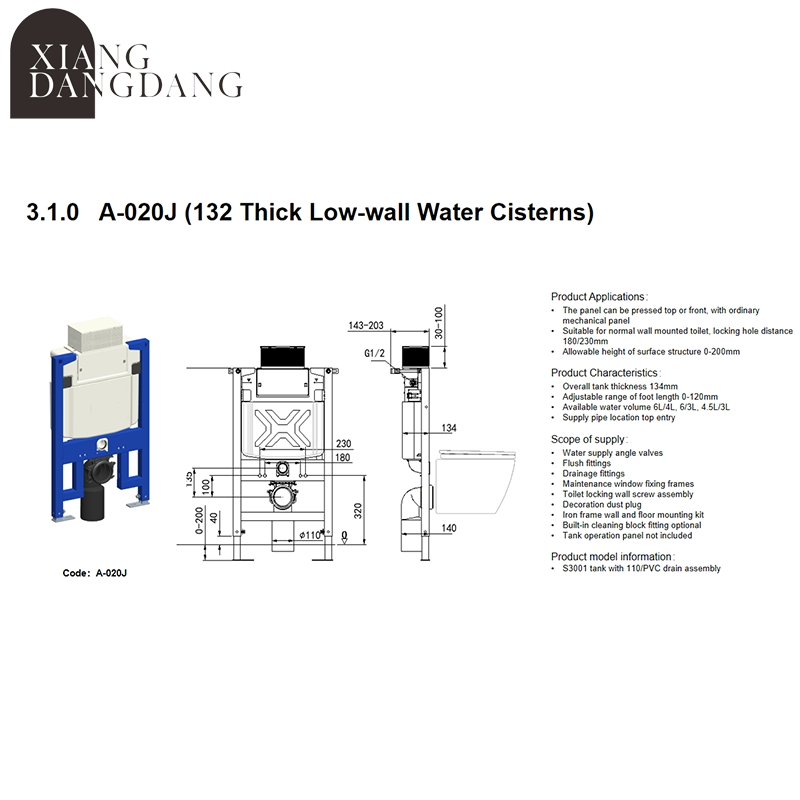Eco-Friendly Plastic Dual Flush Toilet Tank with Concealed Design
