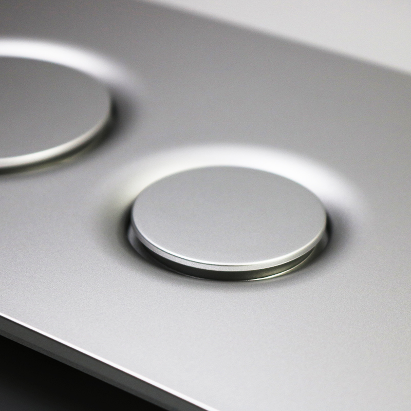 ABS Flush Button Plate Silver Dual Button Panel