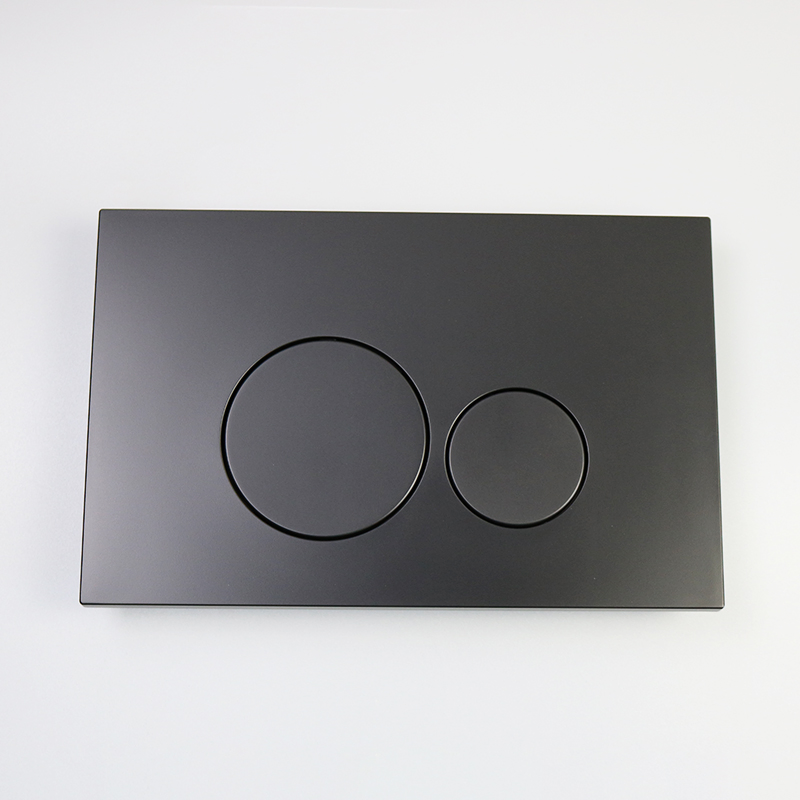 Black Toilet trigger plate with Round Dual Flush Button