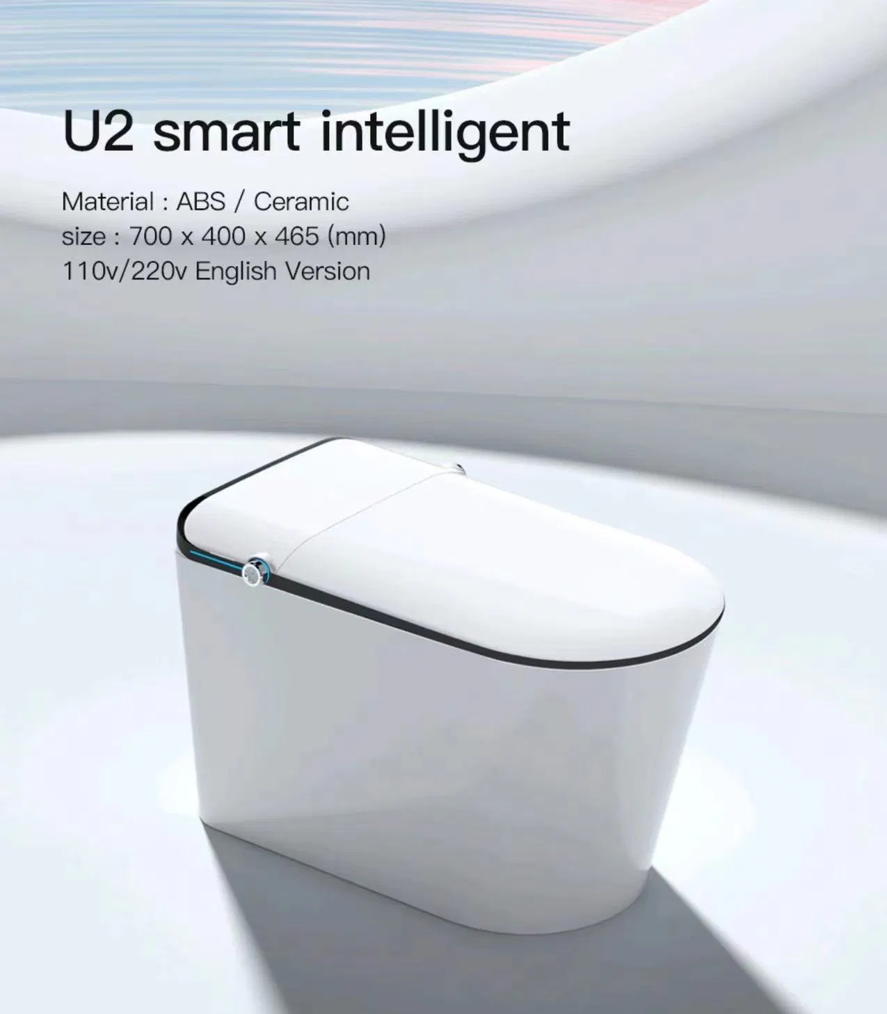 U2 White Smart Toilet, Intelligent Water Closet, One Piece Toilet