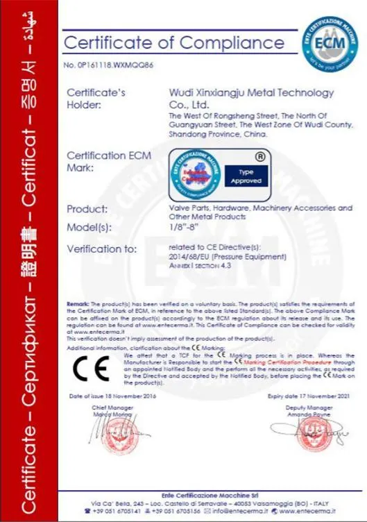 ISO Standards Certificate