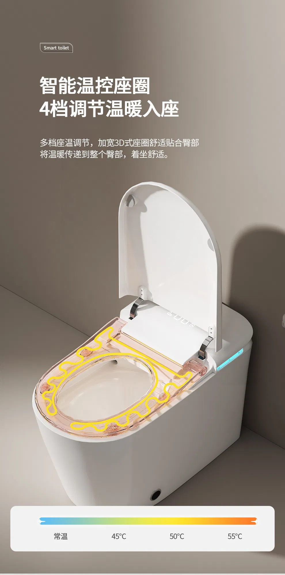 Eco-Friendly Freestanding Smart Sanitary Toilet with Efficient Tankless Ceramic Design