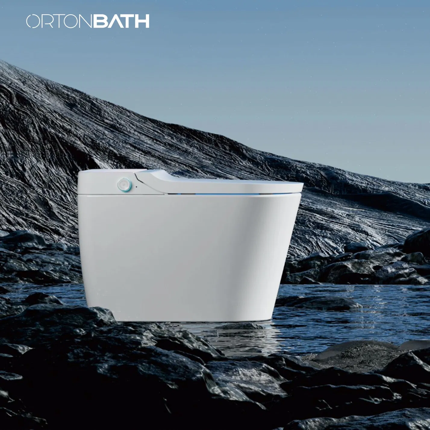 Ortonbaths Inodoro Inteligente Modern Toilet Bidet Combo with Bidet Built in Foot Sensing Auto Flush Remote Control Warm Water Smart Toilet