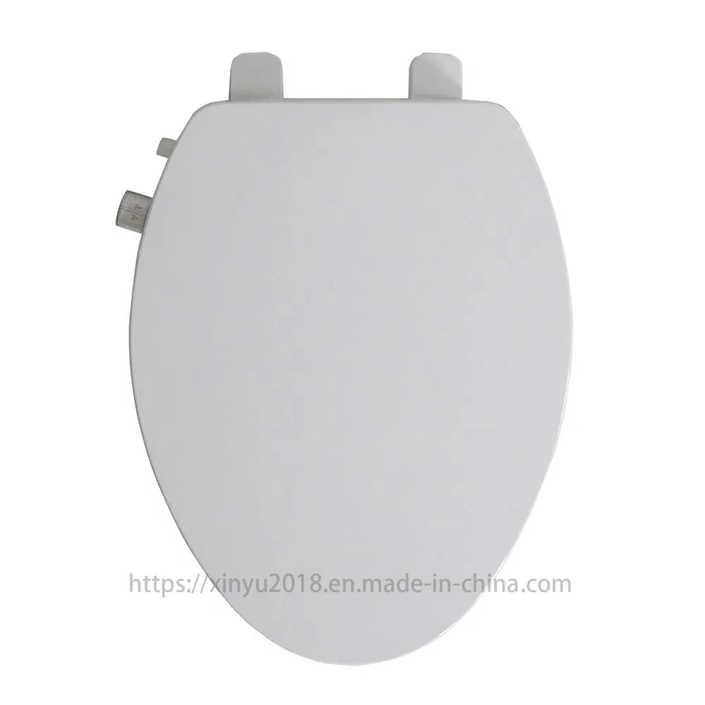 V-Shaped Elongated Non-Electric Slow Quiet-Close Dual Nozzles Bidet Toilet Seat