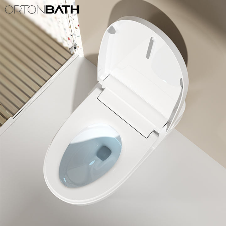 Ortonbaths Modern Toilet Auto Flush Remote Control Toilet Inodoro De Taza Bidet Combo with Bidet P Trap Intelligent Warm Seat Smart Toilet