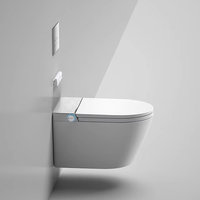 Bathroom Bidet Foot Sensor Auto Automatic Flush Intelligent Wc Complete Set Wall Hung Smart Toilet with Tank Smart Hanging Toile