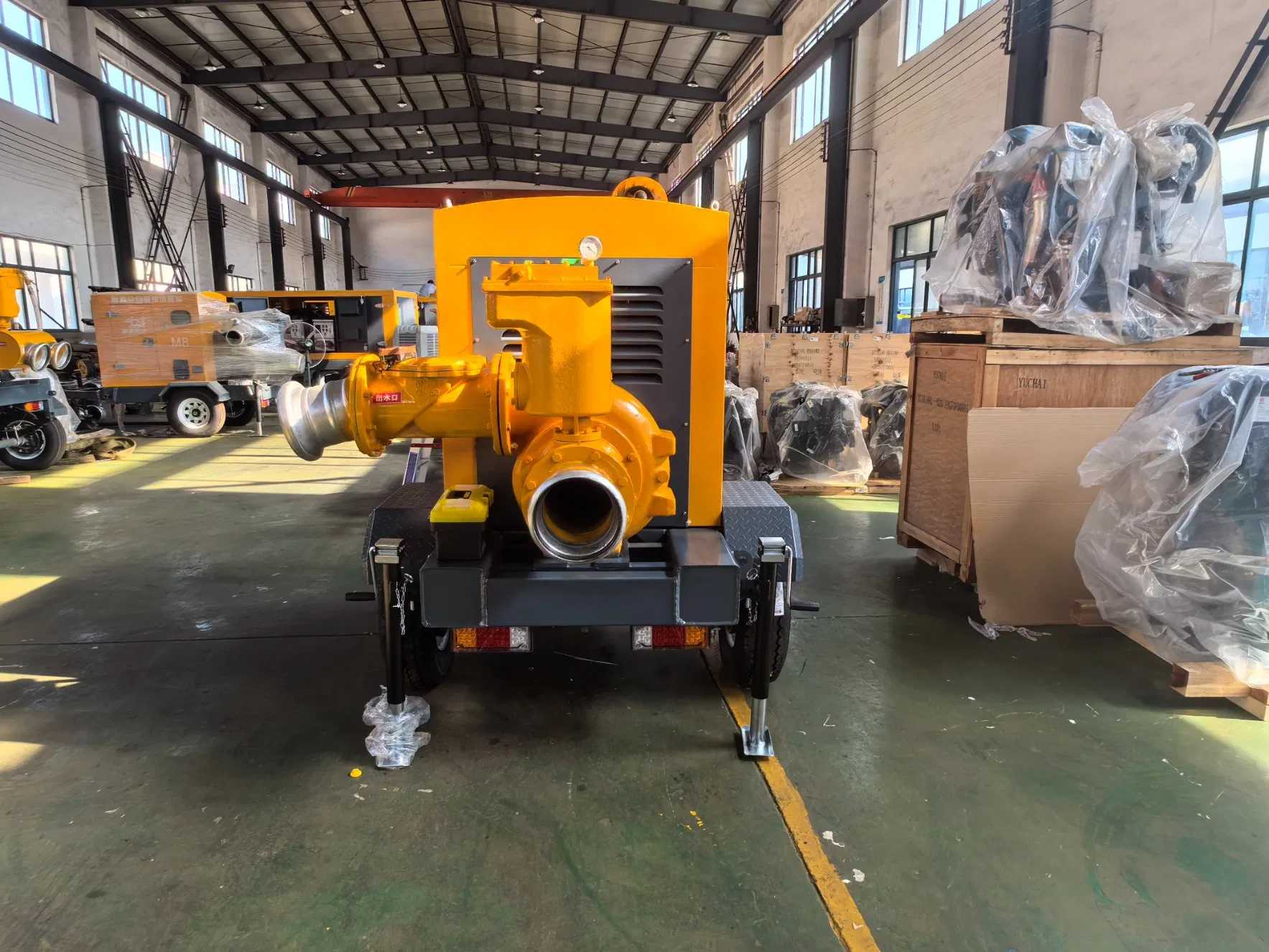 Diesel Self-Priming Centrifugal Pumps Q=600m3/H High Vacuum Assisted System Suction Depth 9m