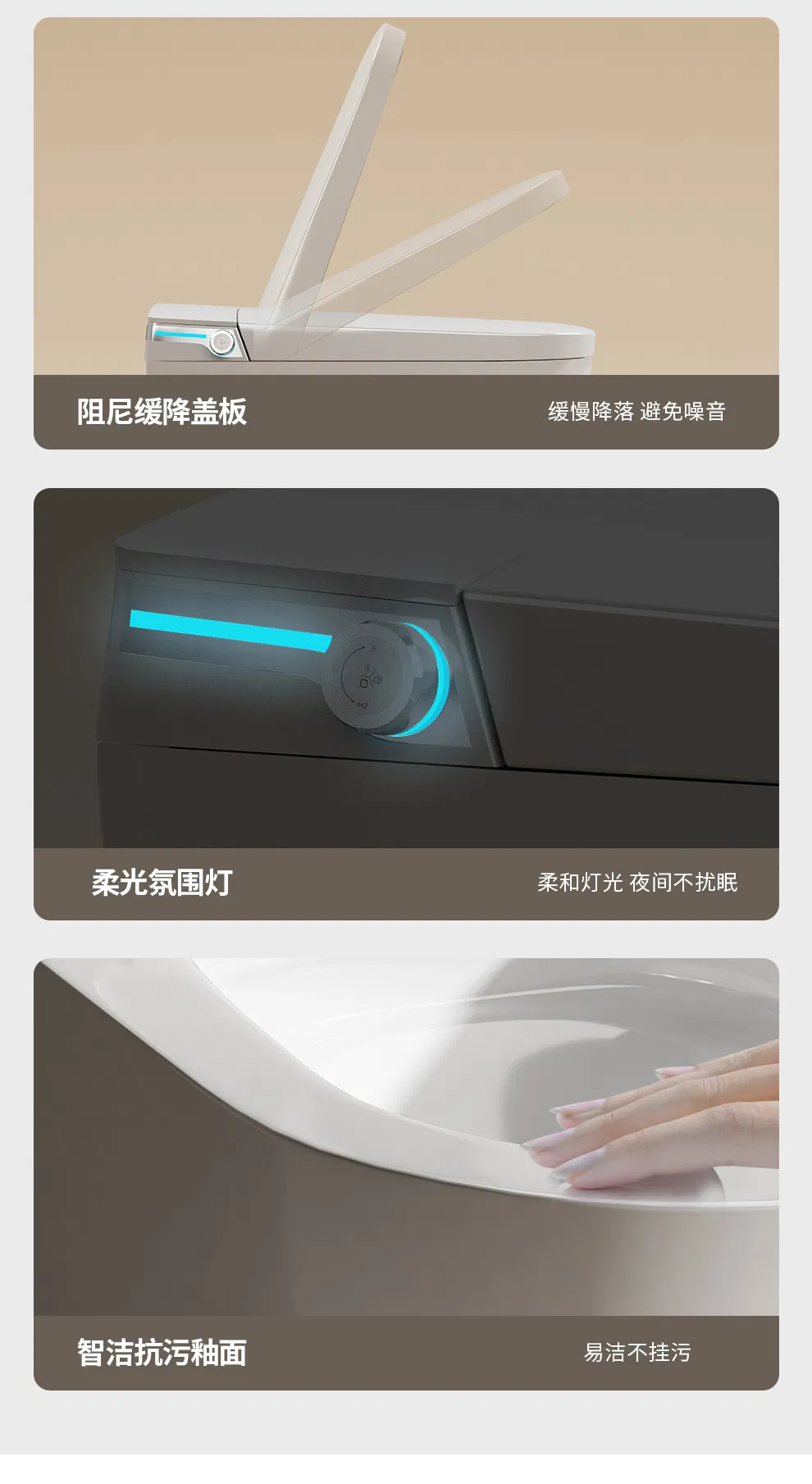 Elegant Tankless Smart Toilet Featuring High-Tech Self Cleaning System for Villas