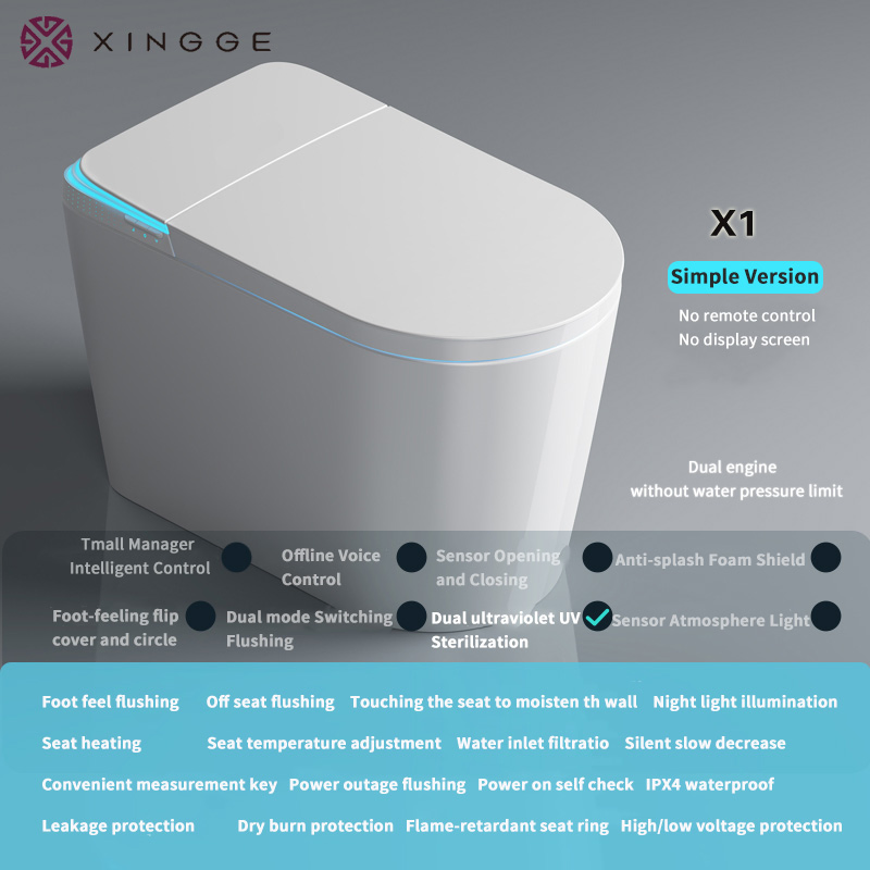 Luxury Smart Elongated One-Piece Toilet for Modern Bathrooms