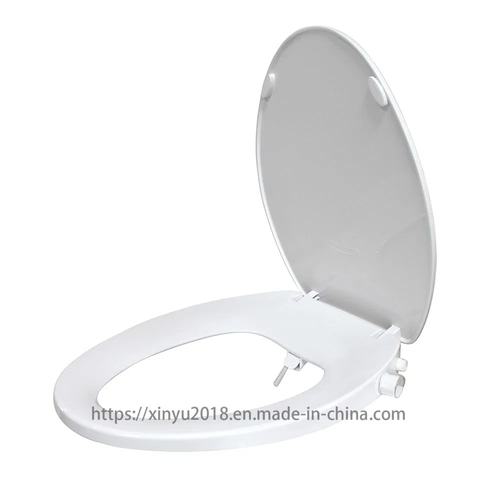 Lftt Hand V-Shaped Elongated Non-Electric Slow Quiet-Close Dual Nozzles Bidet Toilet Seat