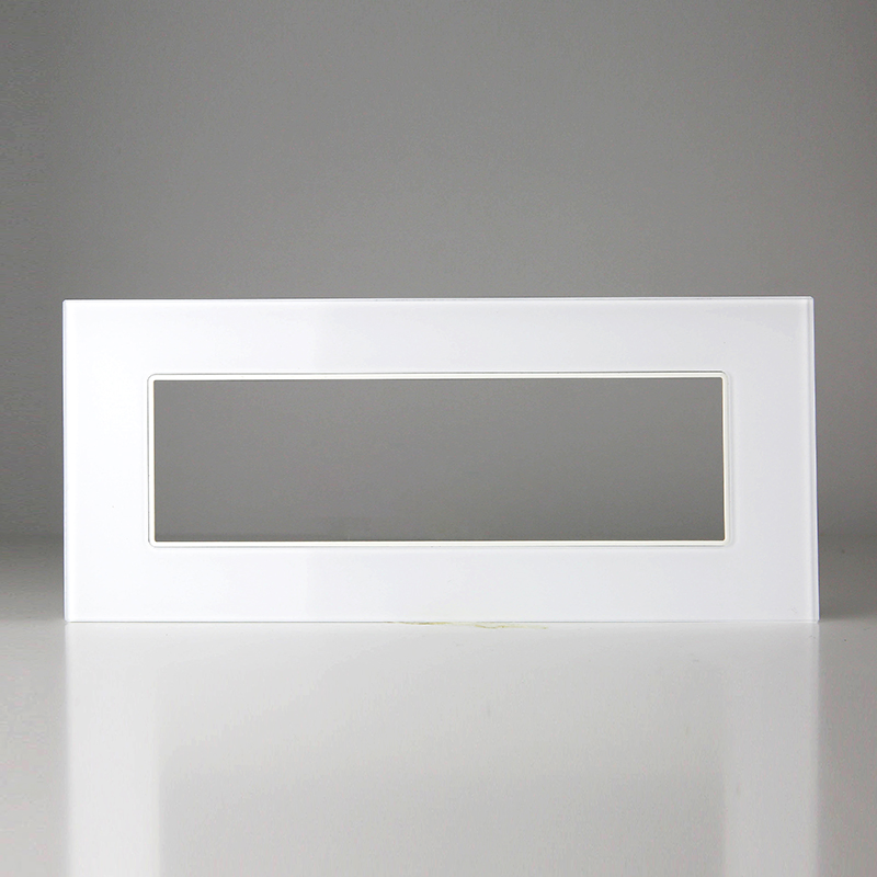 PC,Glass,Aluminum Material Italian standard 7 gang plastic plate with 7 way Modules electrical Wall switches for home