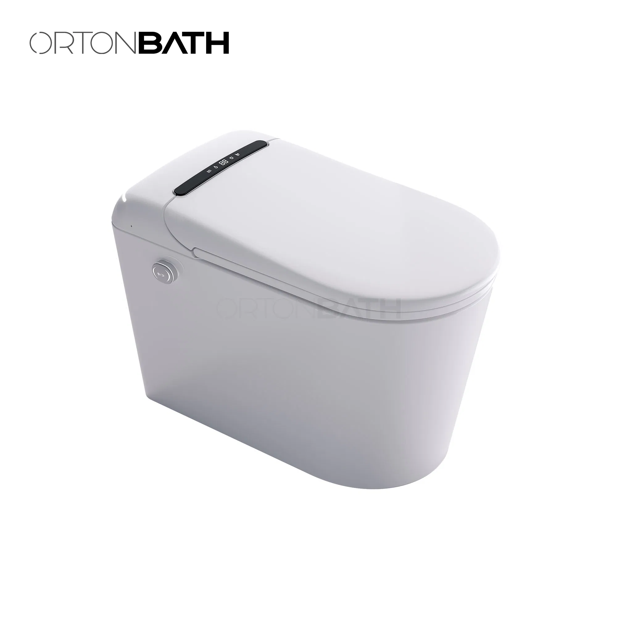 Ortonbaths Automatic Smart Toilet with Bidet Toilets with Built-in Tank, Auto Open Close Flush, Foot Sensor, Heated Seat Remote Control Smart Intelligent Toilet