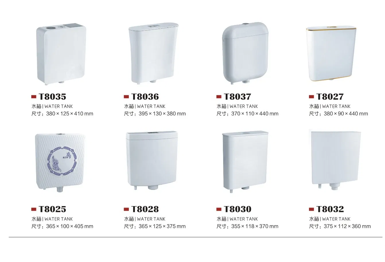 Factory Wholesale Squatting Pan Toilet Tank Dual Flush 3/6L PP Plastic Water Saving Cistern Water Tank