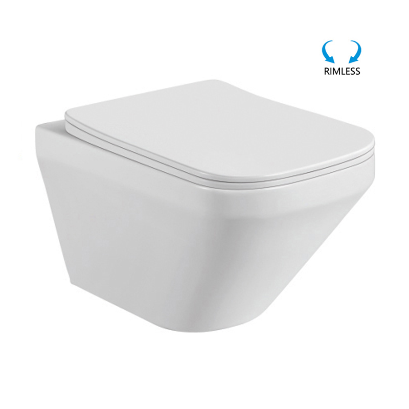 Sanitary Ware Bathroom Wall Mounted WC Toilet Smart Rimless Ceramic residential toilet